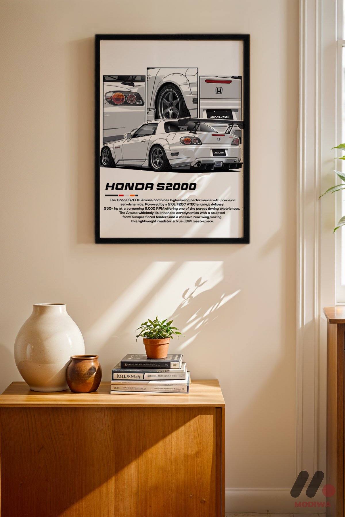mdw-tbl-0132_ab4-3.jpg Honda S2000 Beyaz JDM Poster Duvar Tablosu, Oto Severlere Özel Hediye - Görsel 1