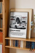 Honda S2000 Beyaz JDM Poster Duvar Tablosu, Oto Severlere Özel Hediye - Görsel 5