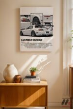 Honda S2000 Beyaz JDM Poster Duvar Tablosu, Oto Severlere Özel Hediye - Görsel 2