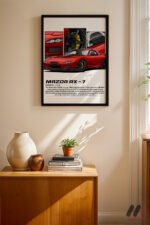 Mazda RX-7 JDM Araba Posteri Duvar Tablosu, Oto Severlere Özel Hediye