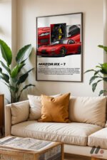 Mazda RX-7 JDM Araba Posteri Duvar Tablosu, Oto Severlere Özel Hediye - Görsel 3