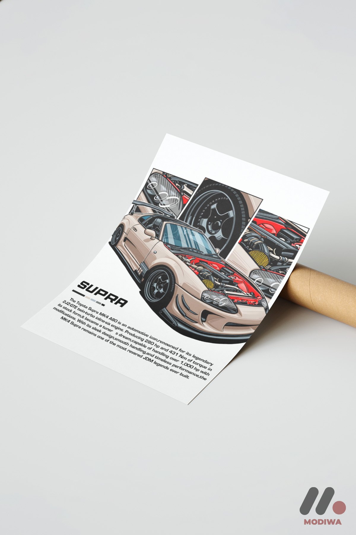 mdw-tbl-0136_ab7-4.jpg Toyota Supra MK4 JDM Poster Duvar Tablosu, Oto Severlere Özel Hediye - Görsel 1