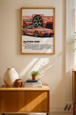 Toyota Supra A90 JDM Poster Duvar Tablosu, Oto Severlere Özel Hediye - Görsel 8