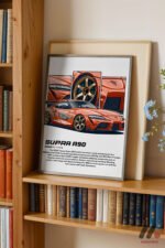 Toyota Supra A90 JDM Poster Duvar Tablosu, Oto Severlere Özel Hediye - Görsel 5