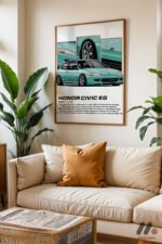 Honda Civic EG JDM Araba Posteri Duvar Tablosu, Oto Severlere Özel Hediye - Görsel 10