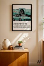 Honda Civic EG JDM Araba Posteri Duvar Tablosu, Oto Severlere Özel Hediye - Görsel 4
