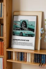 Honda Civic EG JDM Araba Posteri Duvar Tablosu, Oto Severlere Özel Hediye - Görsel 5