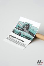 Honda Civic EG JDM Araba Posteri Duvar Tablosu, Oto Severlere Özel Hediye - Görsel 7