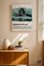 Honda Civic EG JDM Araba Posteri Duvar Tablosu, Oto Severlere Özel Hediye - Görsel 2