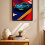 Mavi Ralli Arabası Pop Art Duvar Tablosu, Oto Severlere Özel Hediye