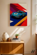 Mavi Ralli Arabası Pop Art Duvar Tablosu, Oto Severlere Özel Hediye - Görsel 8