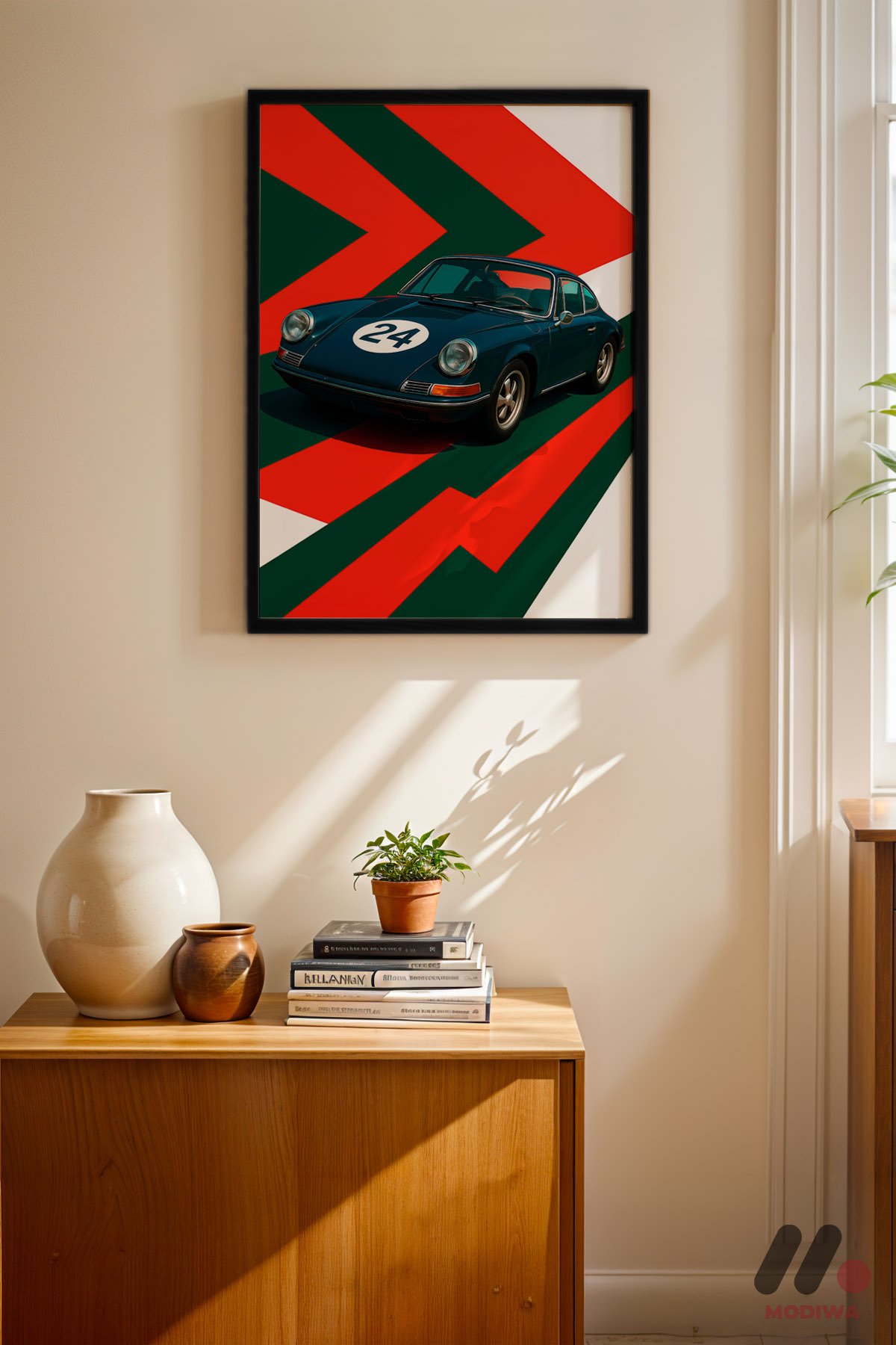 mdw-tbl-0145_ab4-3.jpg Yeşil Klasik Yarış Arabası Pop Art Duvar Tablosu, Oto Severlere Özel Hediye - Görsel 1