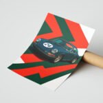 Yeşil Klasik Yarış Arabası Pop Art Duvar Tablosu, Oto Severlere Özel Hediye