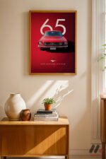 Ford Mustang Fastback 1965 Poster Duvar Tablosu, Oto Severlere Özel Hediye - Görsel 4