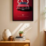 Ford Mustang Fastback 1965 Poster Duvar Tablosu, Oto Severlere Özel Hediye