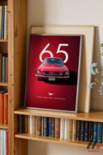Ford Mustang Fastback 1965 Poster Duvar Tablosu, Oto Severlere Özel Hediye - Görsel 2