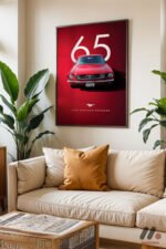 Ford Mustang Fastback 1965 Poster Duvar Tablosu, Oto Severlere Özel Hediye - Görsel 3