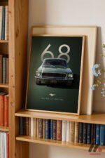 Ford Mustang Bullitt 1968 Poster Duvar Tablosu, Oto Severlere Özel Hediye - Görsel 5