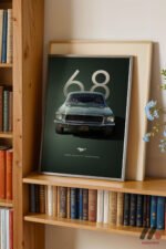 Ford Mustang Bullitt 1968 Poster Duvar Tablosu, Oto Severlere Özel Hediye - Görsel 5