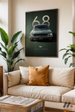 Ford Mustang Bullitt 1968 Poster Duvar Tablosu, Oto Severlere Özel Hediye - Görsel 6