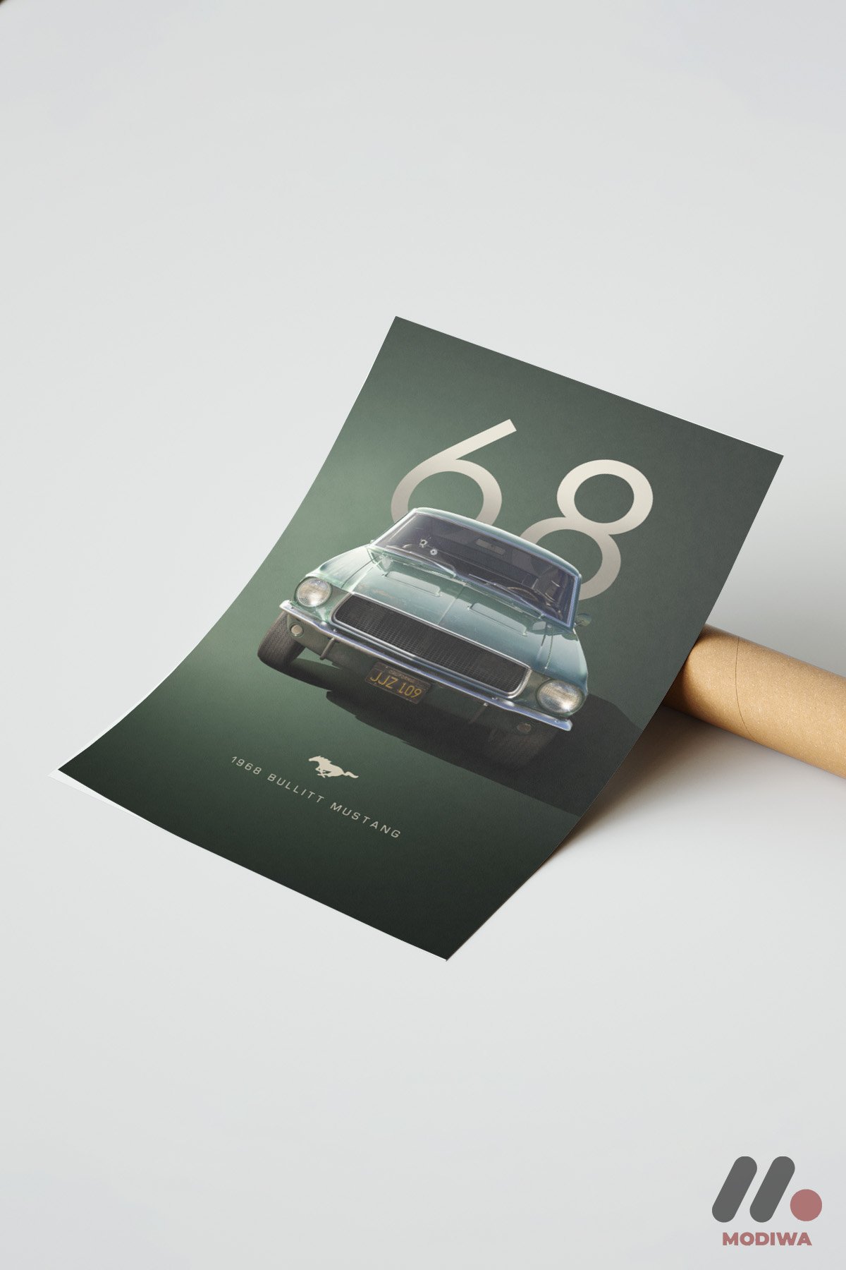 mdw-tbl-0151_ab7-4.jpg Ford Mustang Bullitt 1968 Poster Duvar Tablosu, Oto Severlere Özel Hediye - Görsel 1