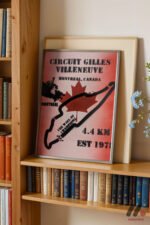 Gilles Villeneuve Pist Haritası Montreal Duvar Tablosu, Oto Severlere Özel Hediye - Görsel 2