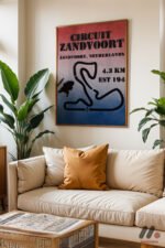 Zandvoort Pist Haritası Hollanda Duvar Tablosu, Oto Severlere Özel Hediye - Görsel 6