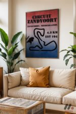 Zandvoort Pist Haritası Hollanda Duvar Tablosu, Oto Severlere Özel Hediye - Görsel 3