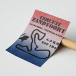 Zandvoort Pist Haritası Hollanda Duvar Tablosu, Oto Severlere Özel Hediye