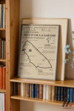 Le Mans Sarthe Pist Haritası Duvar Tablosu, Oto Severlere Özel Hediye - Görsel 2