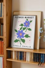 Flower Market Dahlia Posteri Duvar Tablosu, Ev Dekorasyonu - Görsel 2