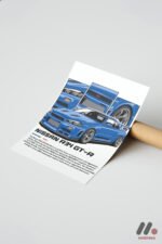 Nissan Skyline R34 GT-R Mavi JDM Poster Duvar Tablosu, Oto Severlere Özel Hediye - Görsel 7