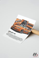 Nissan Skyline R34 GT-R Turuncu JDM Poster Duvar Tablosu, Oto Severlere Özel Hediye - Görsel 7
