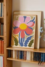 Renkli Retro Çiçek Deseni Duvar Tablosu, Ev Dekorasyonu - Görsel 5