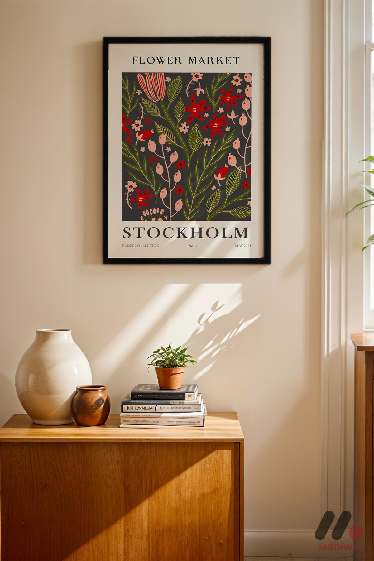 mdw-tbl-0192_ab4-3.jpg Flower Market Stockholm Posteri Duvar Tablosu, Ev Dekorasyonu - Görsel 1