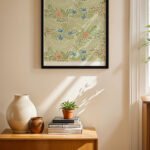 William Morris Yeşil Yaprak Deseni Duvar Tablosu, Ev Dekorasyonu
