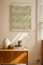 William Morris Yeşil Yaprak Deseni Duvar Tablosu, Ev Dekorasyonu - Görsel 8