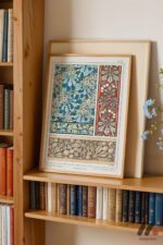 Art Nouveau Mavi Desen Paneli Duvar Tablosu, Ev Dekorasyonu - Görsel 9