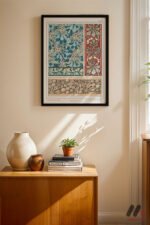 Art Nouveau Mavi Desen Paneli Duvar Tablosu, Ev Dekorasyonu - Görsel 4