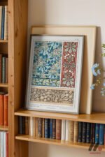 Art Nouveau Mavi Desen Paneli Duvar Tablosu, Ev Dekorasyonu - Görsel 5