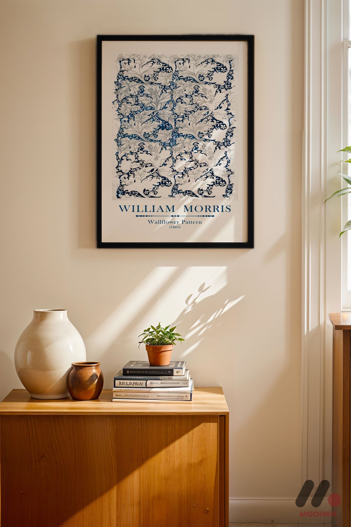 mdw-tbl-0214_ab4-3.jpg William Morris Wallflower Deseni Duvar Tablosu, Ev Dekorasyonu - Görsel 1