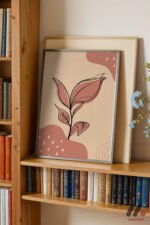 Pembe Yaprak Soyut Duvar Tablosu, Modern Ev Dekorasyonu - Görsel 2