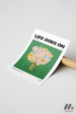 Life Goes On Çiçek Posteri Duvar Tablosu, Modern Ev Dekorasyonu - Görsel 7
