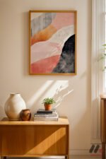 Pastel Soyut Manzara Duvar Tablosu, Modern Ev Dekorasyonu - Görsel 4