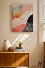 Pastel Soyut Manzara Duvar Tablosu, Modern Ev Dekorasyonu - Görsel 8