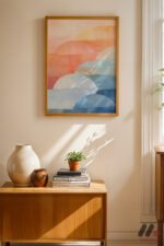 Pastel Bulut Soyut Duvar Tablosu, Modern Ev Dekorasyonu - Görsel 4