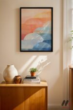 Pastel Bulut Soyut Duvar Tablosu, Modern Ev Dekorasyonu