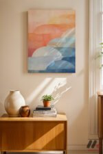 Pastel Bulut Soyut Duvar Tablosu, Modern Ev Dekorasyonu - Görsel 8