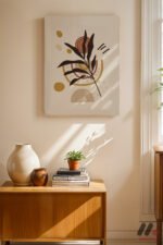 Minimal Dal Soyut Duvar Tablosu, Modern Ev Dekorasyonu - Görsel 8