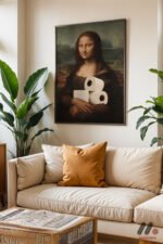 Mona Lisa Mizah Parodisi Duvar Tablosu, Modern Ev Dekorasyonu - Görsel 3